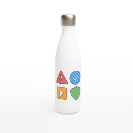 White 17oz Stainless Steel Water Bottle